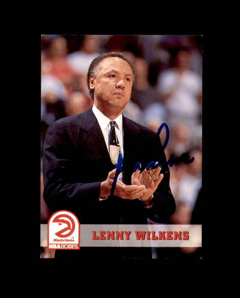 Lenny Wilkens Signed 1993 NBA Hoops Atlanta Hawks Autograph