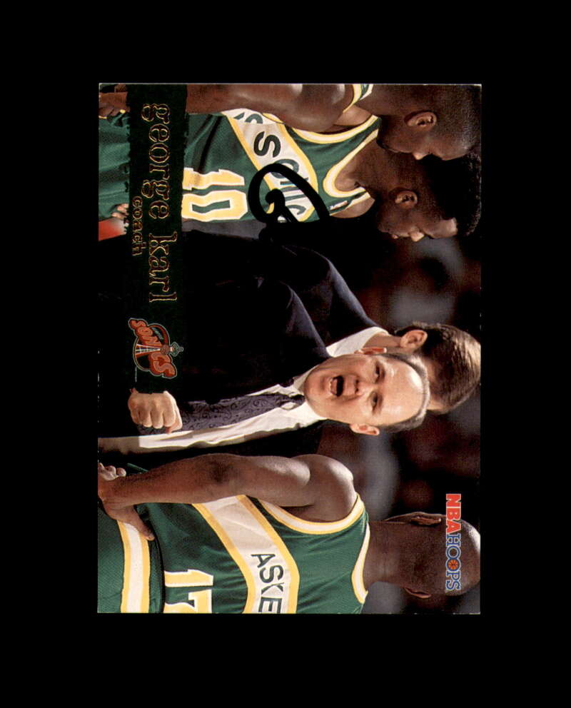 George Karl Signed 1995 NBA Hoops Seattle Supersonics Autograph