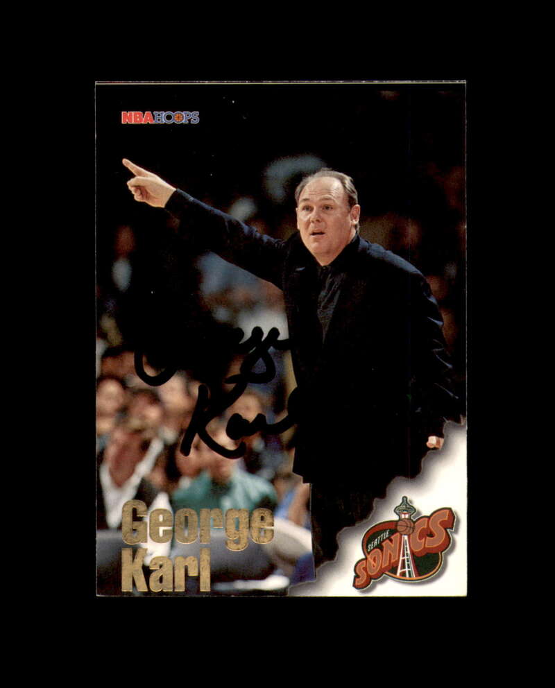 George Karl Signed 1997 NBA Hoops Seattle Supersonics Autograph