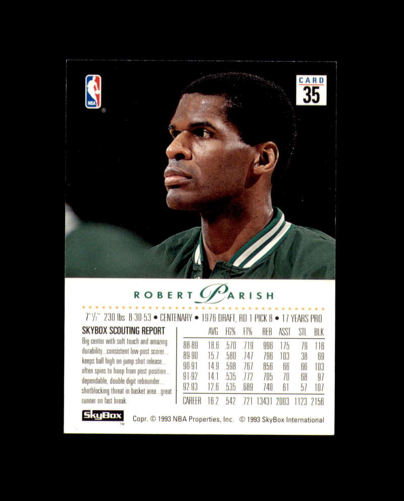 Robert Parish Signed 1993 Skybox Boston Celtics Autograph