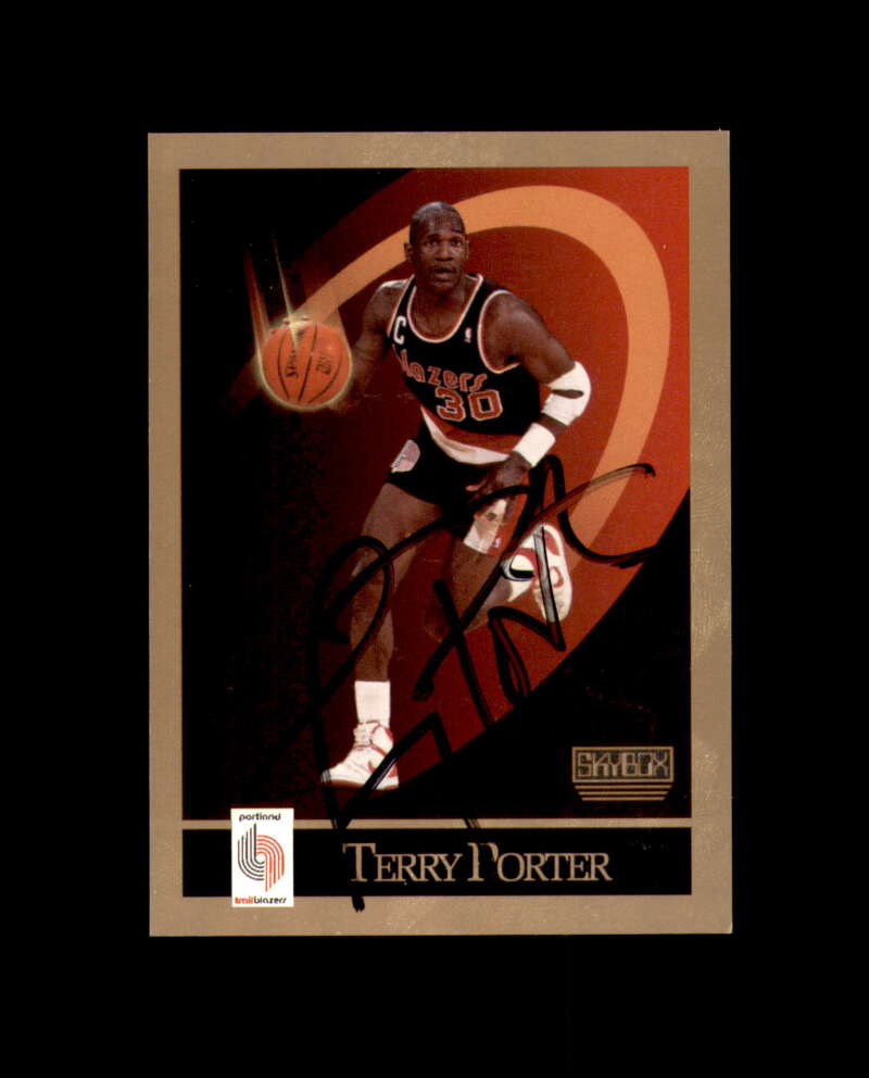 Terry Porter Signed 1990 Skybox Portland Trailblazers Autograph