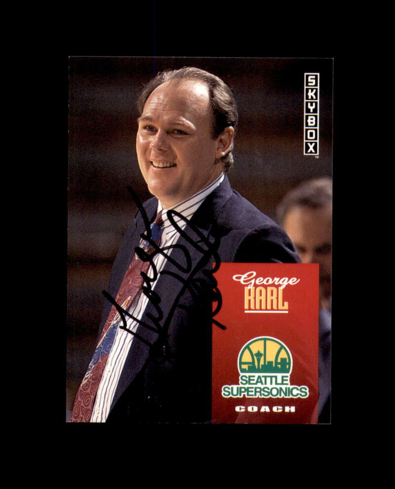 George Karl Signed 1992 Skybox Seattle Supersonics Autograph