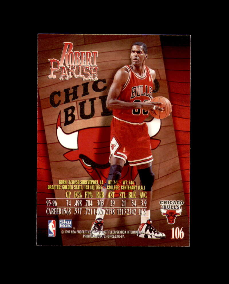 Robert Parish Signed 1997 Skybox Z Force Chicago Bulls Autograph