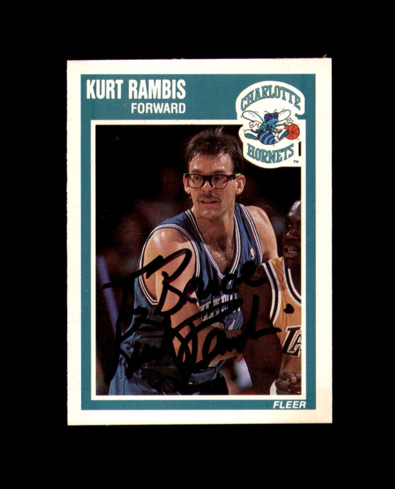 Kurt Rambis Signed 1989 Fleer Charlotte Hornets Autograph