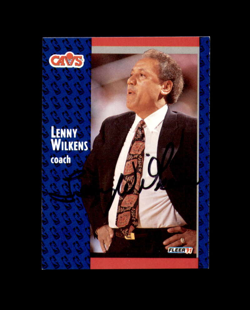 Lenny Wilkens Signed 1991 Fleer Cleveland Cavaliers Autograph