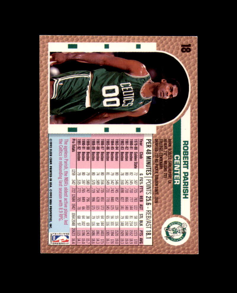 Robert Parish Signed 1992 Fleer Boston Celtics Autograph