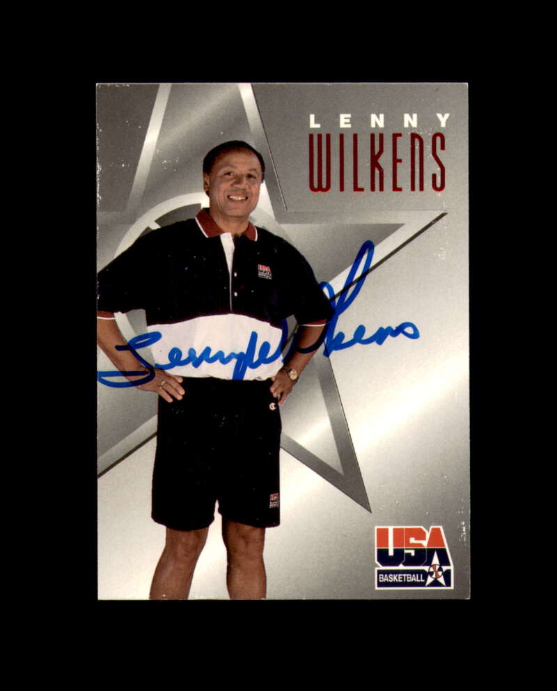 Lenny Wilkens Signed 1996 Fleer USA Autograph