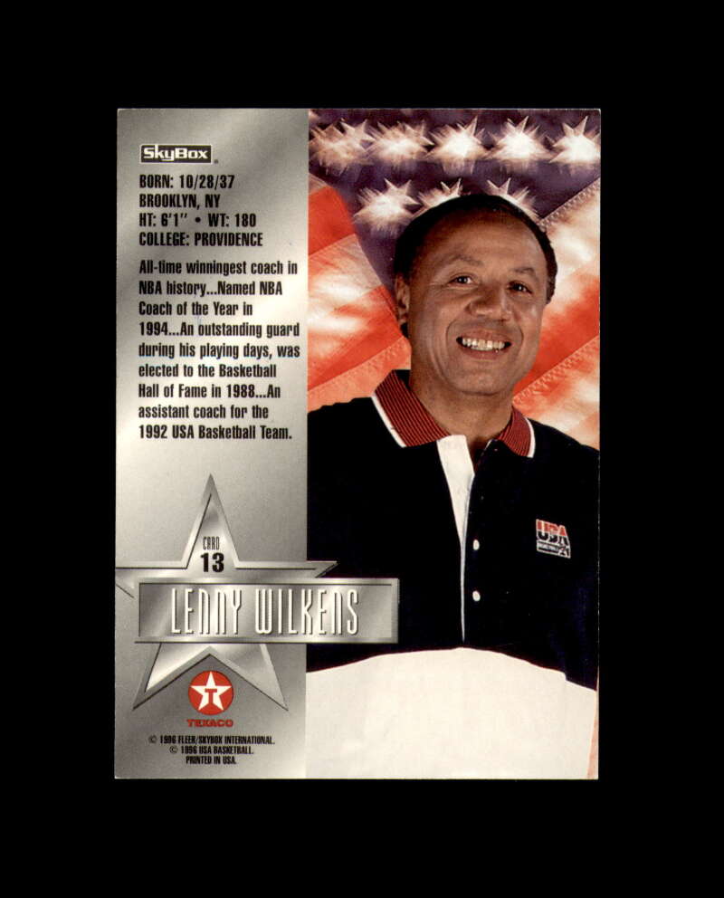 Lenny Wilkens Signed 1996 Fleer USA Autograph