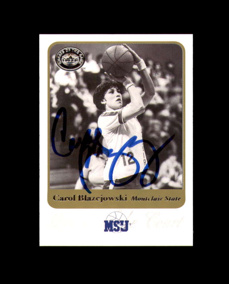 Carol Blazejowski Signed 2001 Fleer Greats of The Game Montclair State Autograph