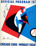 Don Kessinger John Tsitouris 1965 Cubs vs Reds Game Program Signed by 4