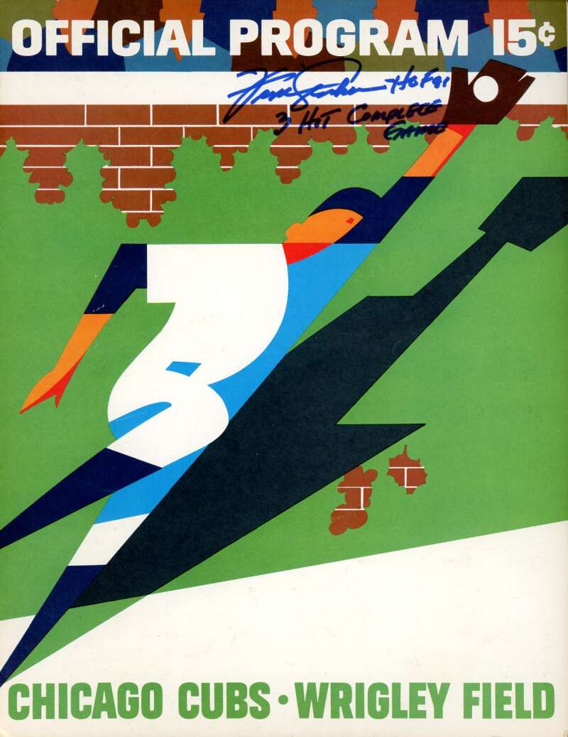 Fergie Jenkins 1968 Cubs vs Giants Game Program Signed