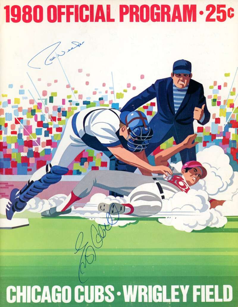 Joe Niekro Enos Cabell 1980 Cubs vs Astros Game Program Signed