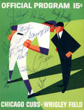 Santo Lanier Landrum Hundley 1966 Cubs vs Giants Game Program Signed by 14