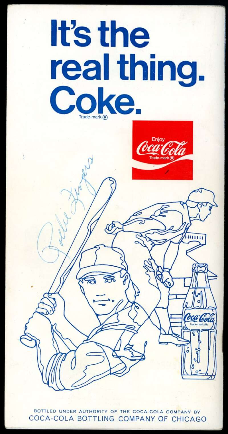 Durocher Williams Fingers Santo 1970 Cubs Roster Book Signed by 11