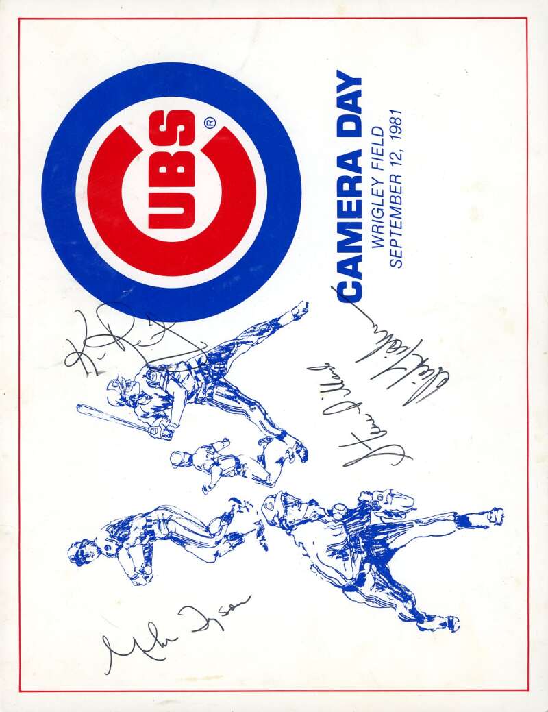 Tyson Tidrow Dillard Reitz 1981 Cubs Camera Day Program Signed by 7