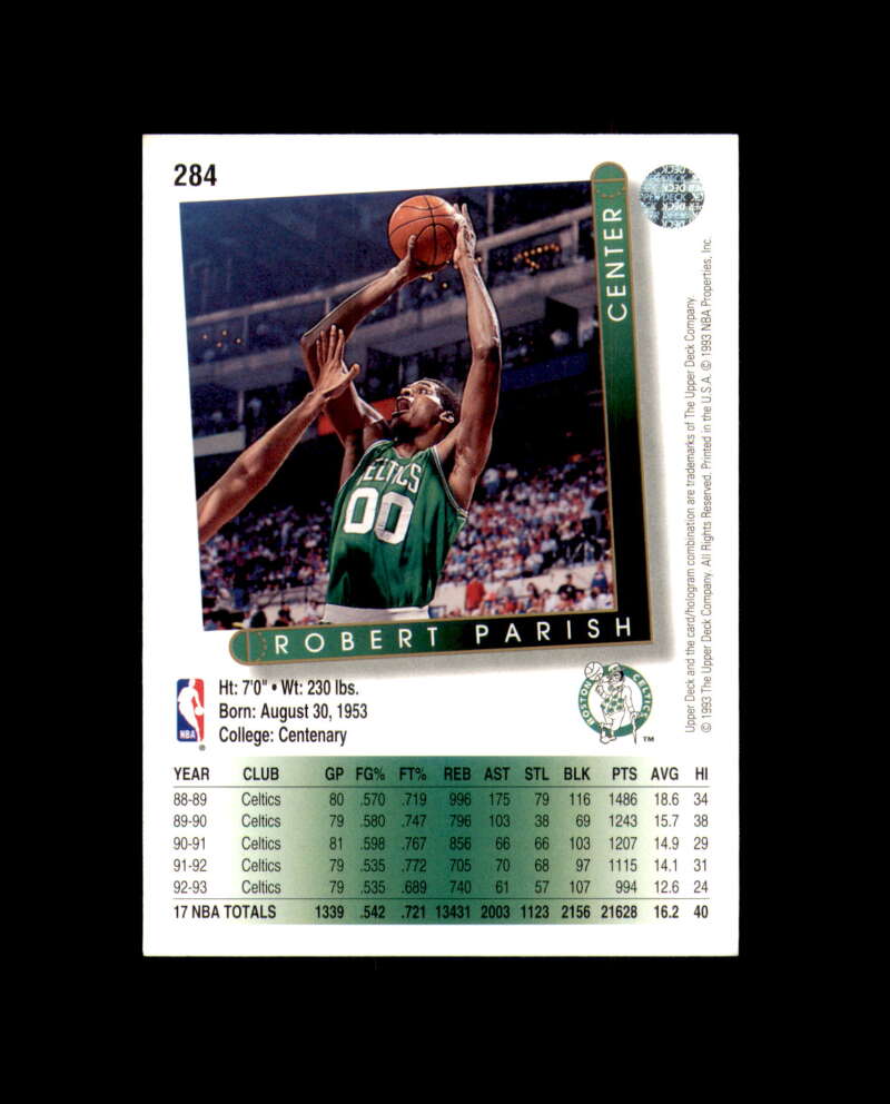 Robert Parrish Signed 1993 Upper Deck Boston Celtics Autograph