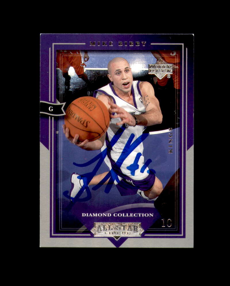 Mike Bibby Signed 2004 Upper Deck Diamond Collection Sacramento Kings Autograph