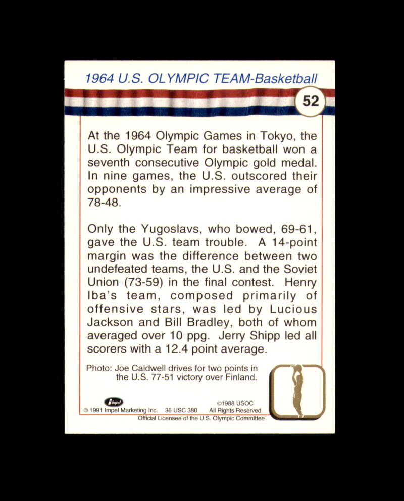 Joe Caldwell Signed 1991 Impel US Olympics Autograph