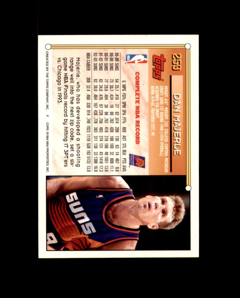 Dan Majerle Signed 1994 Topps Phoenix Suns Autograph