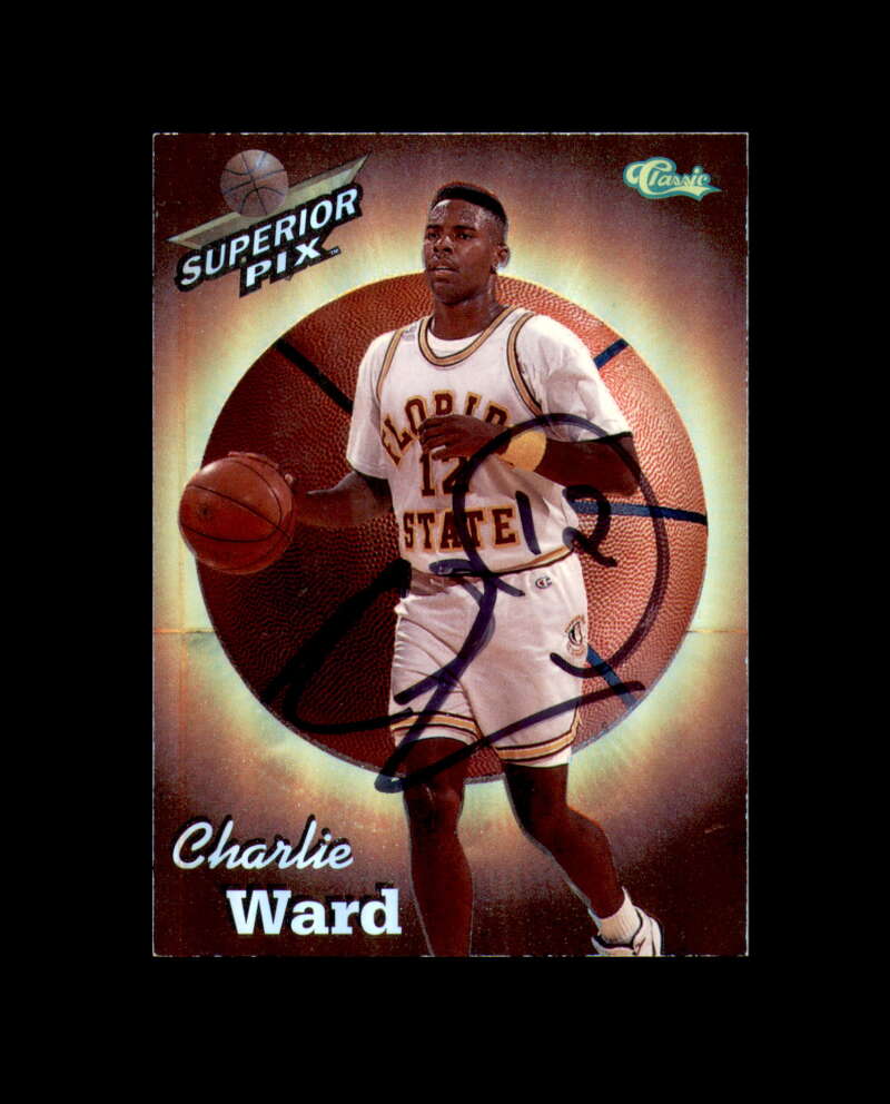 Charlie Ward Signed 1995 Classic Superior Pix Florida State Autograph