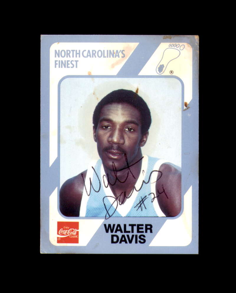 Walter Davis Signed 1989 Collegiate Collection North Carolina Autograph