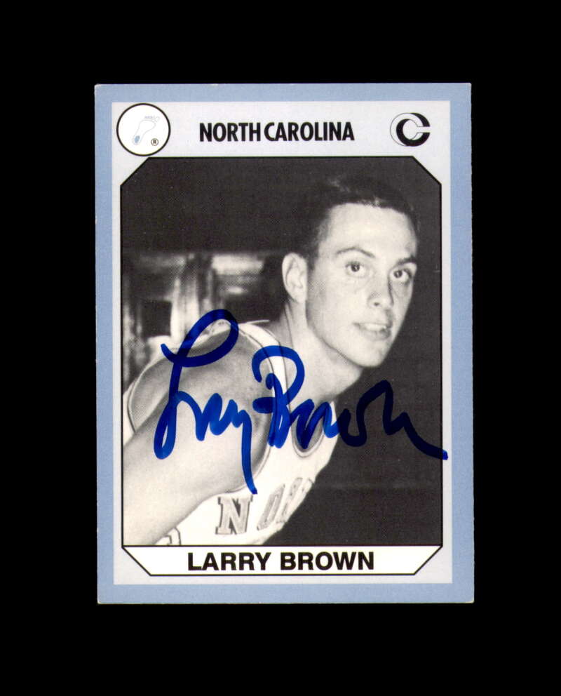 Larry Brown Signed 1990 Collegiate Collection North Carolina Autograph