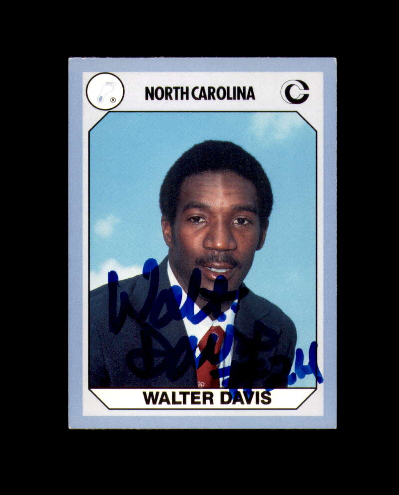 Walter Davis Signed 1990 Collegiate Collection North Carolina Autograph