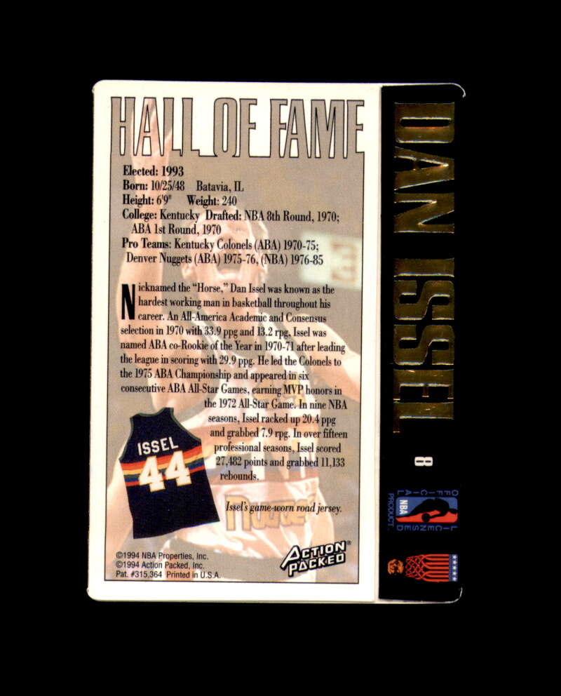 Dan Issel Signed 1994 Action Packed Denver Nuggets Autograph