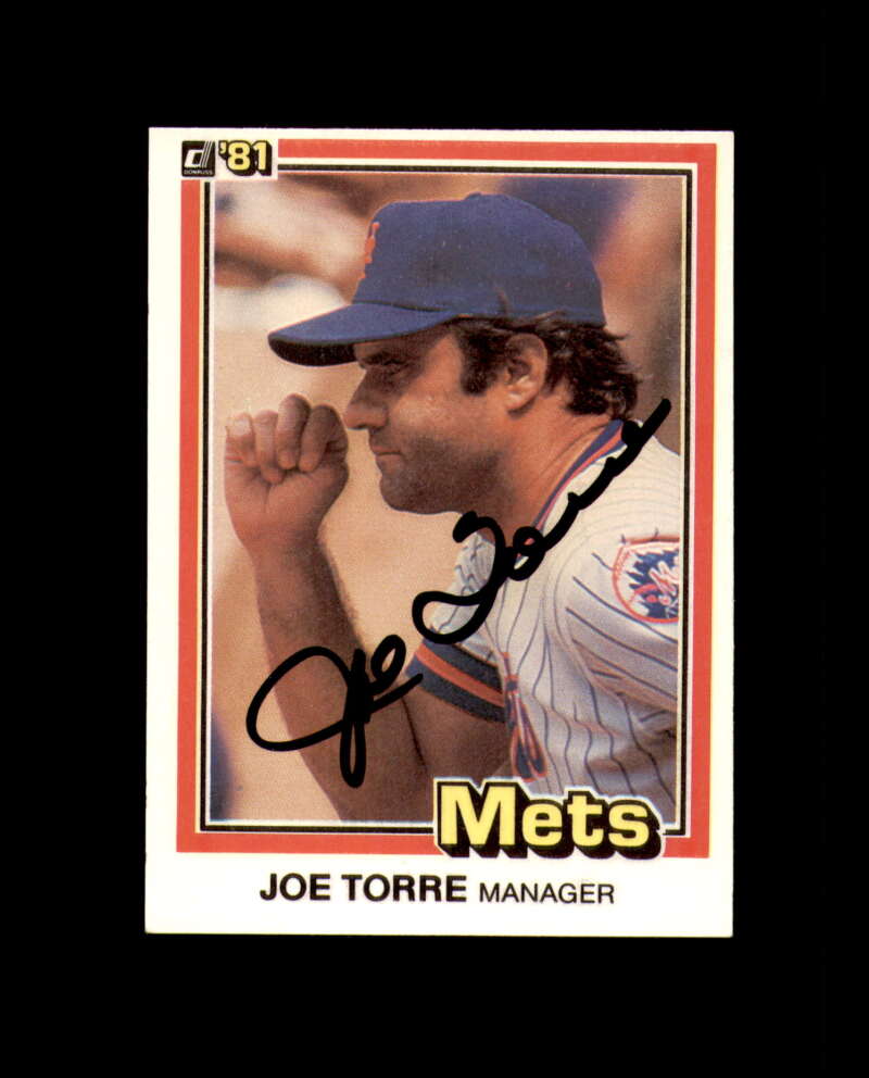Joe Torre Signed 1981 Donruss New York Mets Autograph