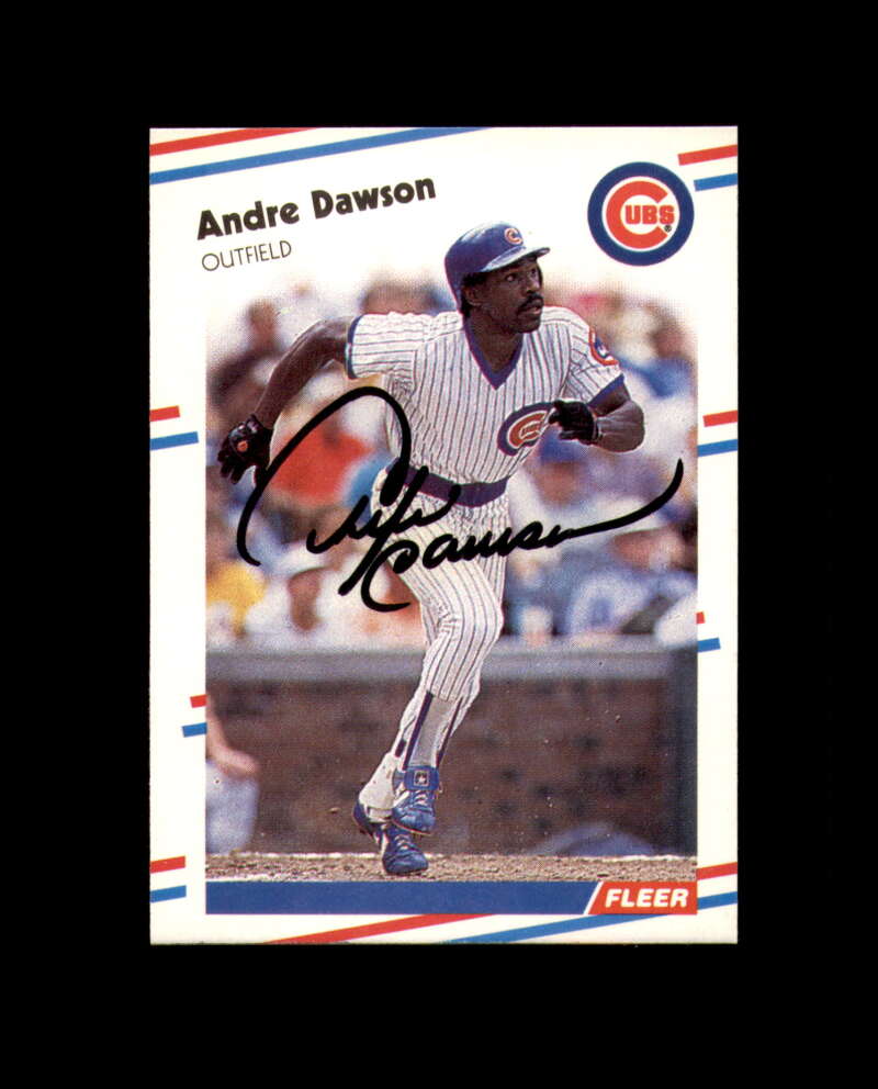 Andre Dawson Signed 1988 Fleer Chicago Cubs Autographed