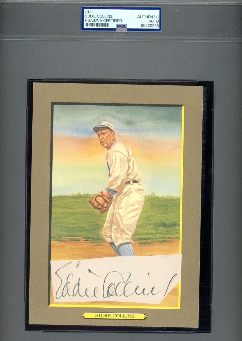 Eddie Collins PSA DNA Coa Signed Perez Steele Great Moments Postcard Cut Autograph