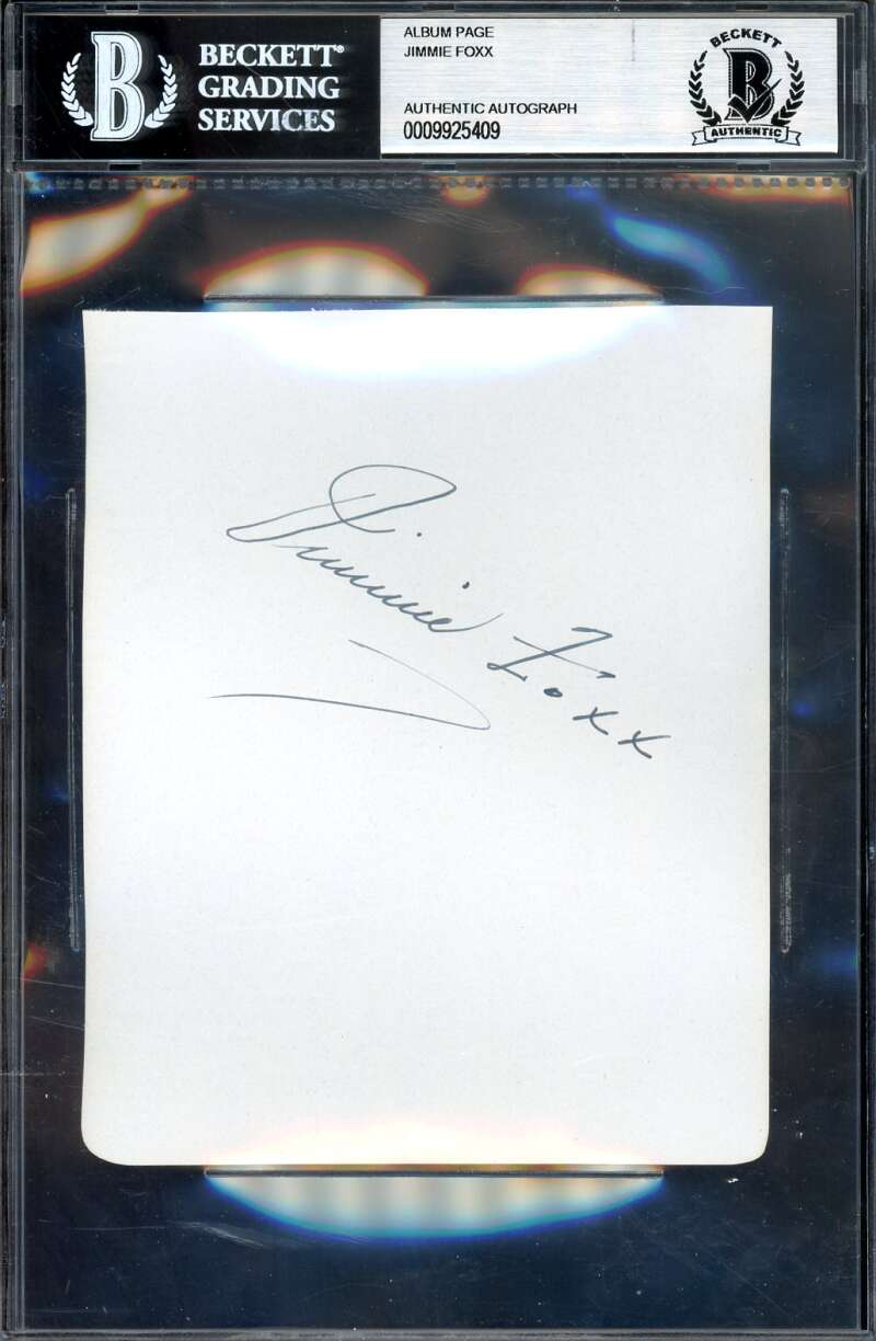Jimmie Foxx Beckett BAS Signed Album Page Mint Autograph