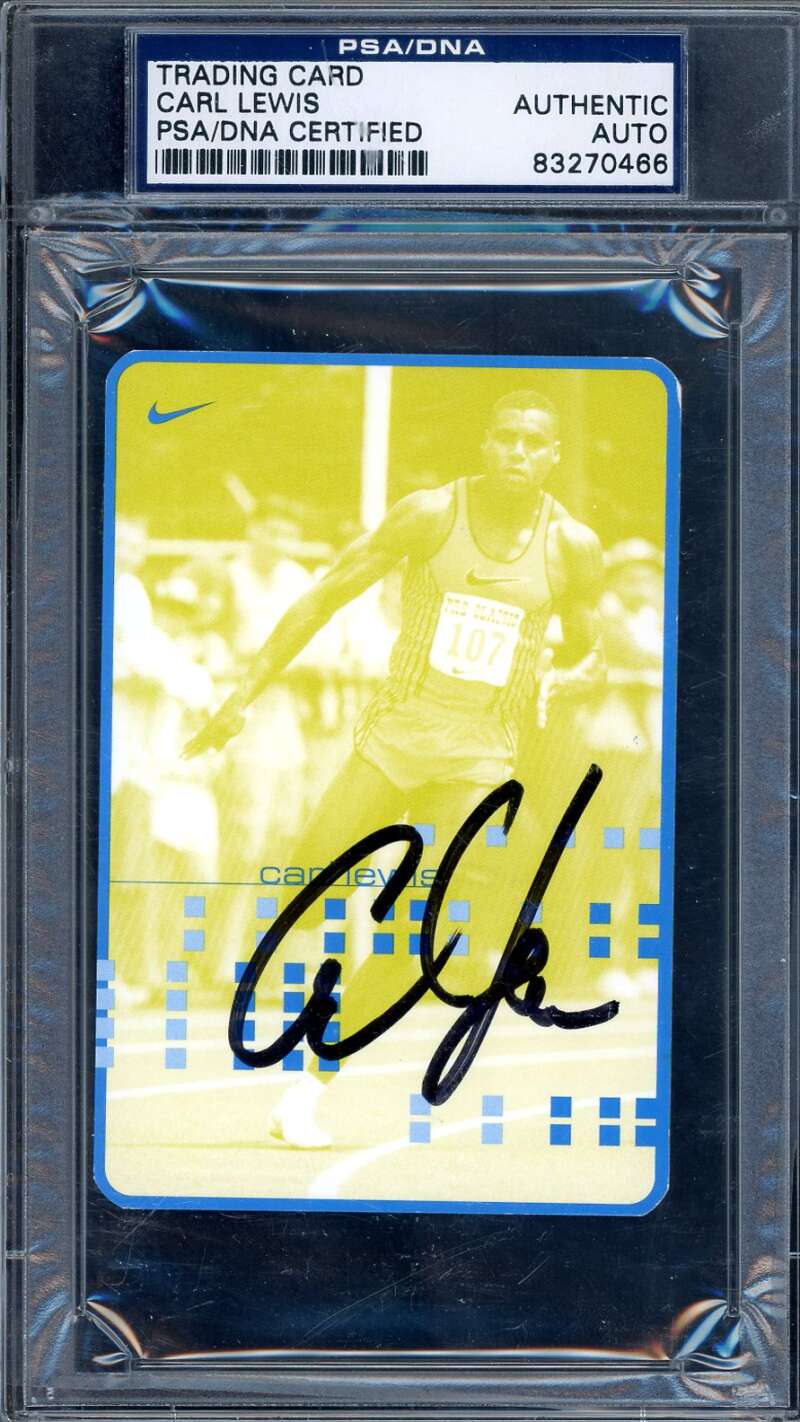 Carl Lewis PSA DNA Signed Trading Card Autograph