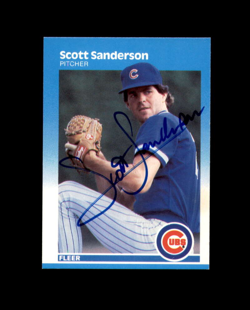 Scott Sanderson Signed 1987 Fleer Chicago Cubs Autograph