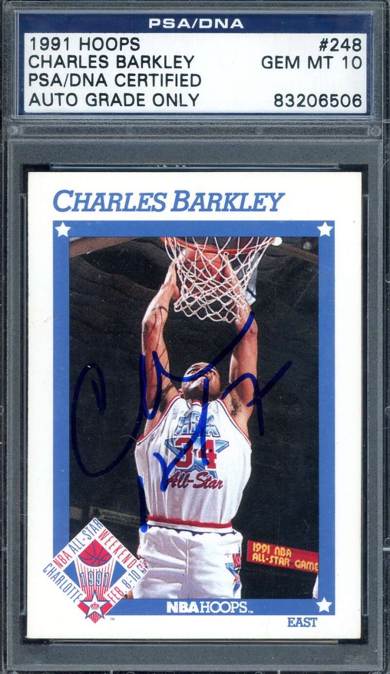 Charles Barkley Gem Mint 10 PSA DNA Signed 1991 Hoops Team USA Autograph