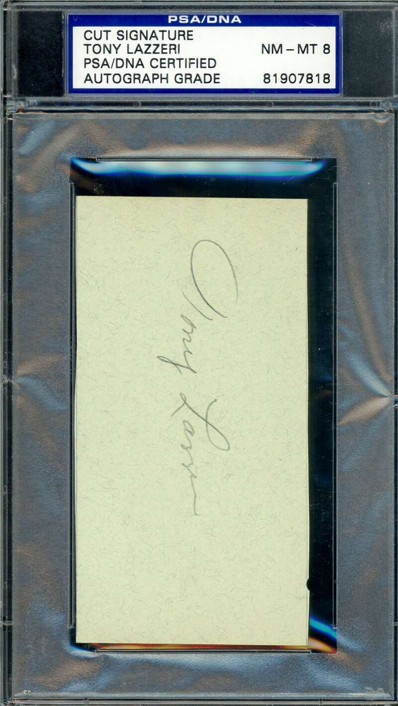 Tony Lazzeri PSA DNA NM MT 8 Signed Album Page Autograph