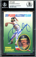 Dennis Eckersley Beckett BAS Signed 1989 Fleer All Stars Autograph