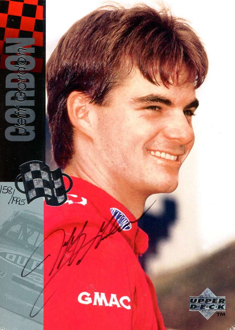 Jeff Gordon Upper Deck Coa Signed 5x7 Photo Card /1995 Autograph