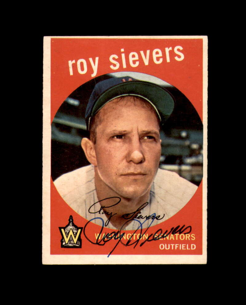 Roy Sievers Signed Authentic 1959 Topps Washington Senators Autograph