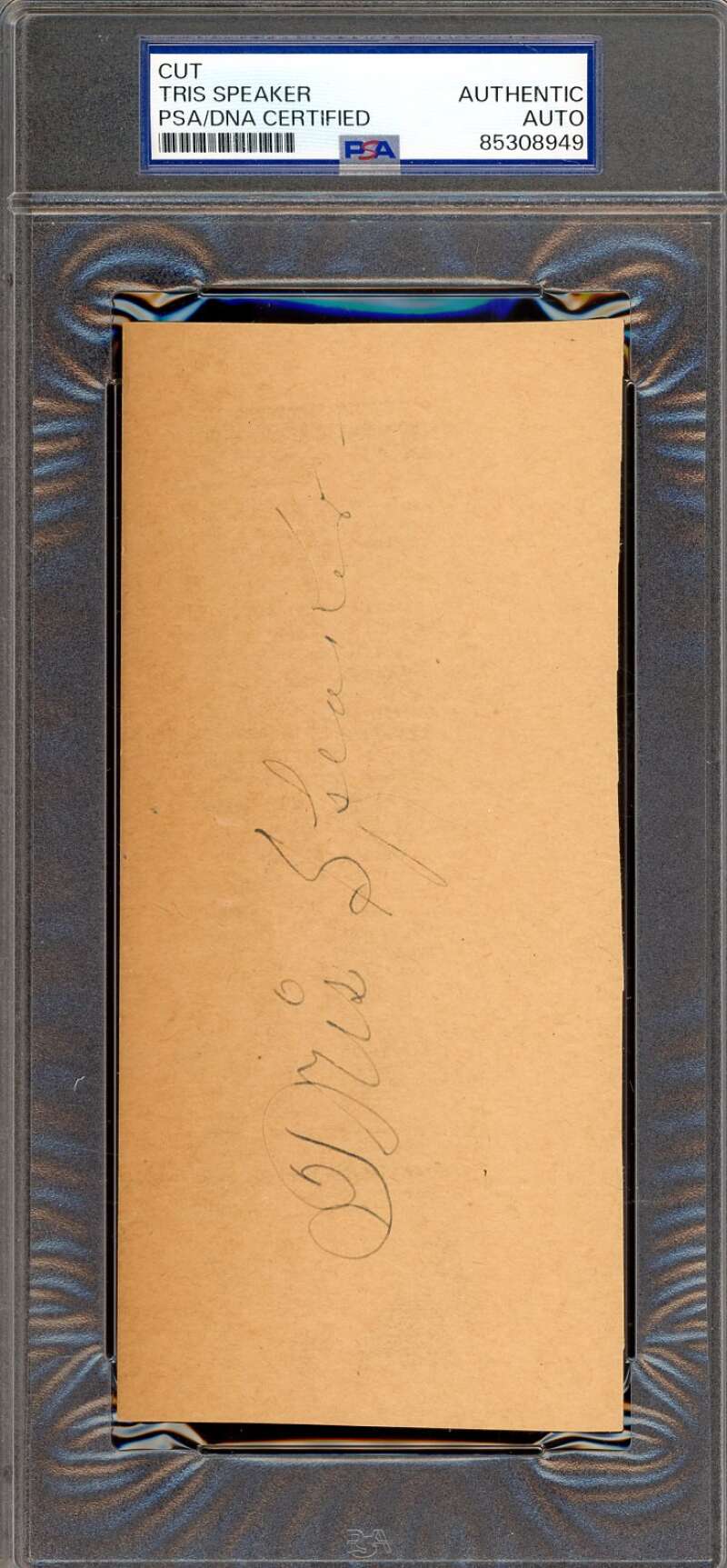 Tris Speaker PSA DNA Coa Signed Album Page Autograph