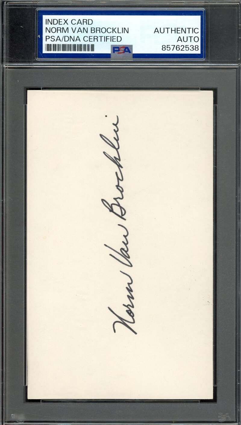 Norm Van Brocklin PSA DNA Coa Signed 3x5 Index Card Autograph