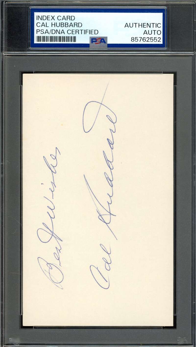 Cal Hubbard PSA DNA Coa Signed 3x5 Index Card Autograph