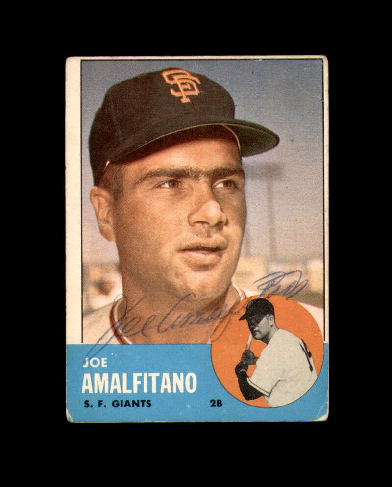 Joe Amalfitano Signed Authentic 1963 Topps San Francisco Giants Autograph