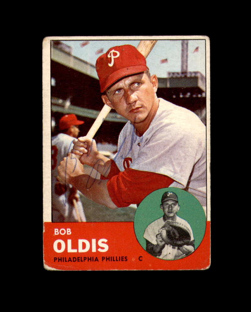 Bob Oldis Autograph 1963 Topps Philadelphia Phillies Signed