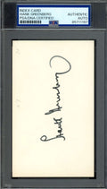 Hank Greenberg PSA DNA Coa Signed 3x5 Index Card Autograph