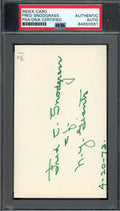 Fred Snodgrass PSA DNA Coa Signed 3x5 Index Card Autograph
