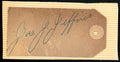 James J Jeffries JSA Loa Signed 2x3 Signed Tag Boxing Autograph