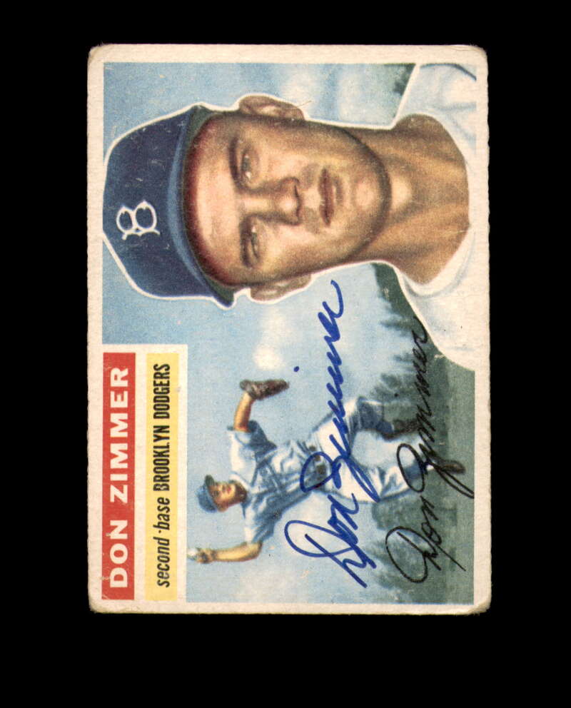 Don Zimmer Signed 1956 Topps Brooklyn Dodgers Autograph