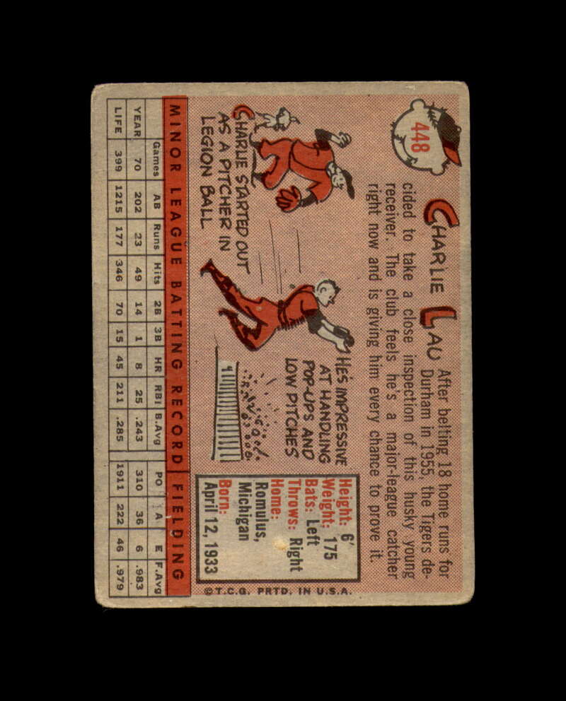 Charlie Lau Signed 1958 Topps Detroit Tigers Autograph