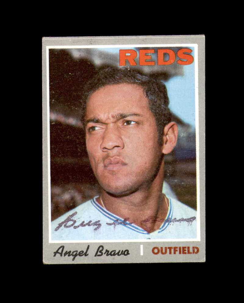 Angel Bravo Signed 1970 Topps Cincinnati Reds Autograph